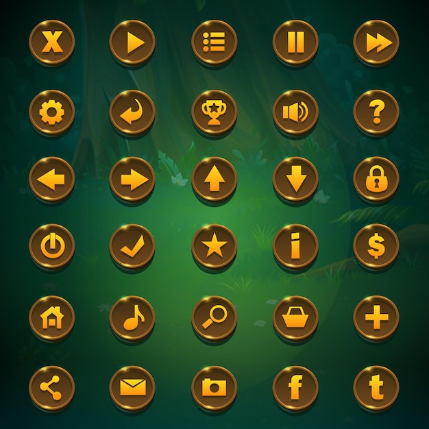 Vector set buttons for game user interface