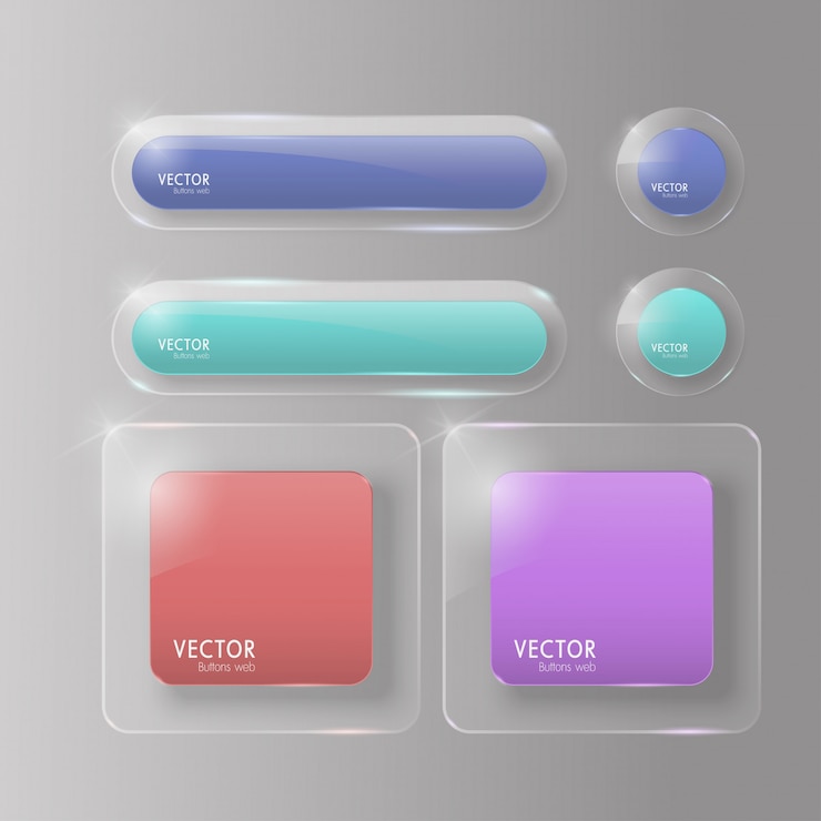 Vector 화려한 단추 웹 유리 설정