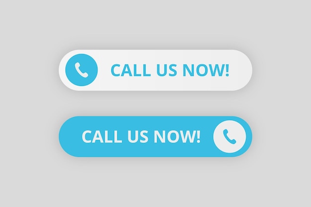 Set of call us now buttons with call icon