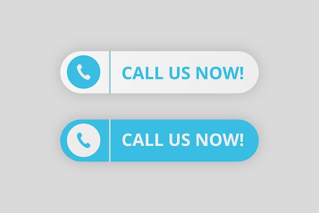 Vector set of call us now buttons