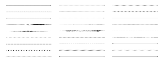 붓글씨 라인 디자인 요소 집합입니다. 벡터 일러스트