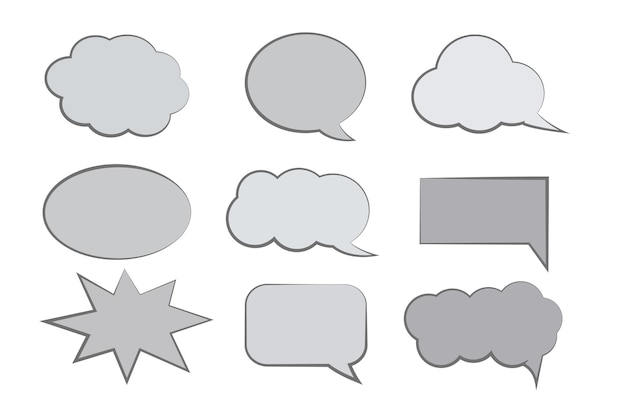 Set of callout speech bubbles chats elements icons vector illustration