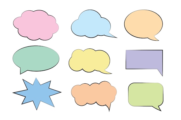 Set of callout speech bubbles chats elements icons vector illustration