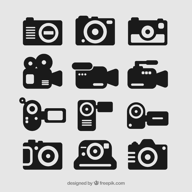 Vector set of camera icons