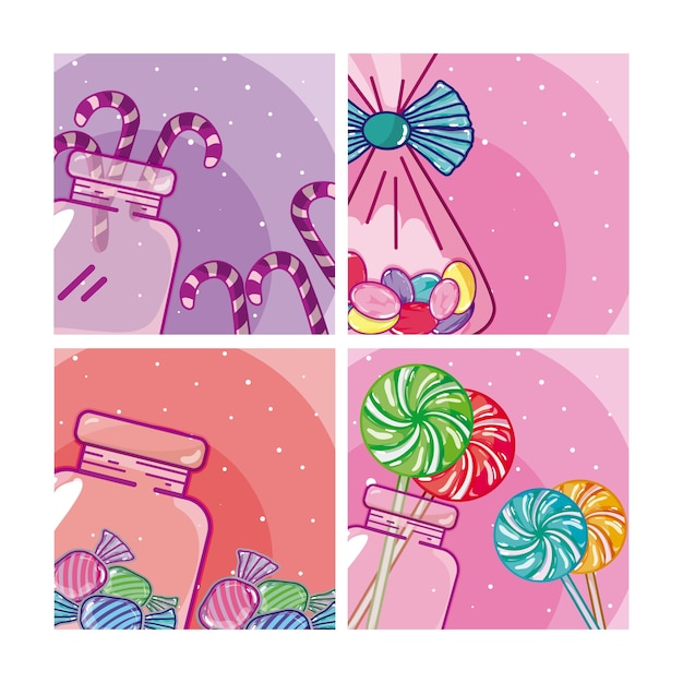 Vector set of candy frames collection