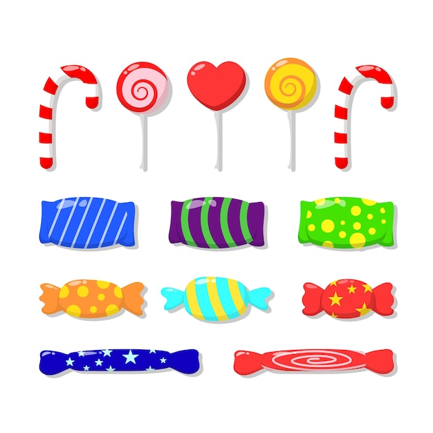 Set of candy vector illustration