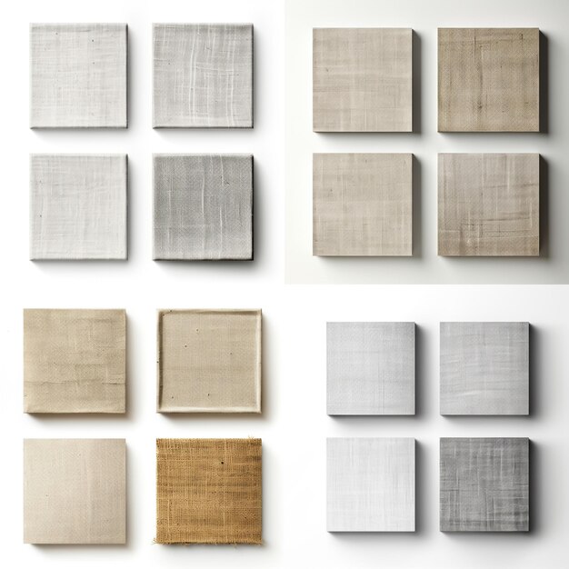 Vector set of canvas texture vector white backgroun