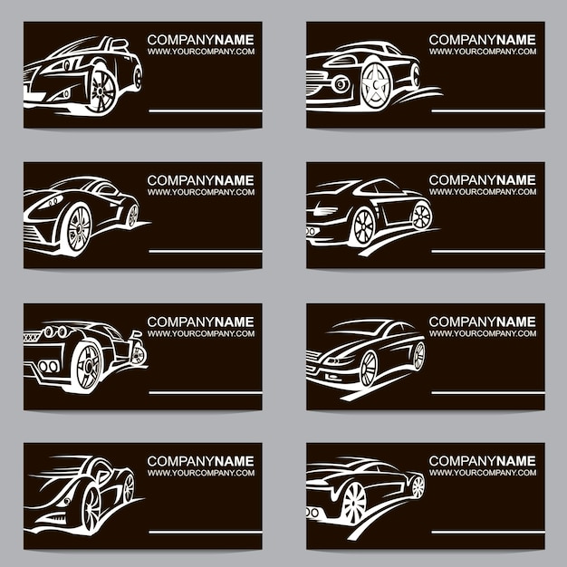 Set of car business cards