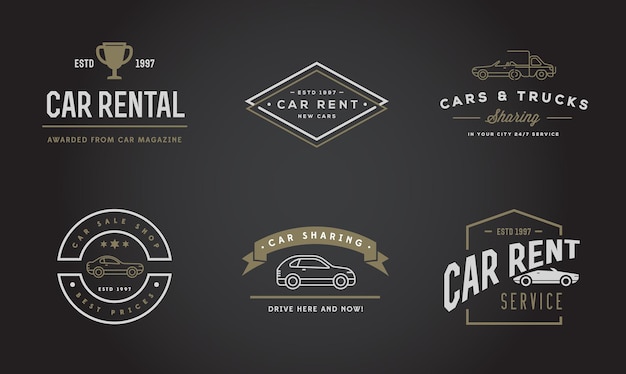 Set of Car Rental Service Elements