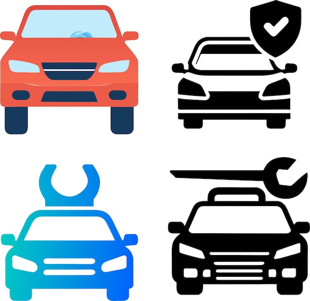 Vector set of car service and repair icon vector