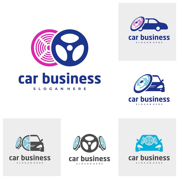 Set of Car sound logo vector template Creative car logo design concepts