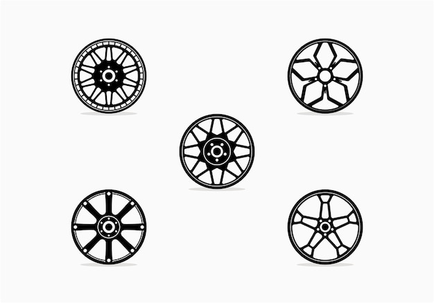 Set di illustrazione vettoriale ruota auto
