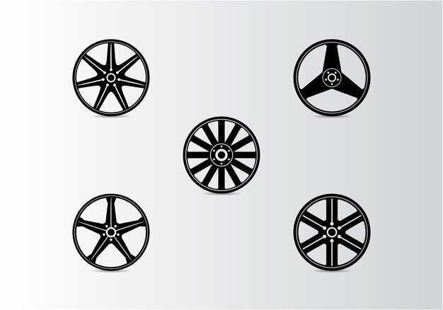 Set of car wheel vector illustration