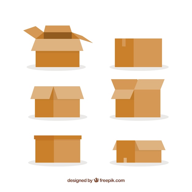 Vector set of cardboard boxes to shipping