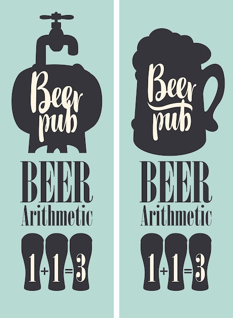 set of cards for beer pub