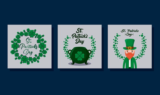 Set cards of st patrick day