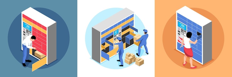 Vector set of cards with deliveries