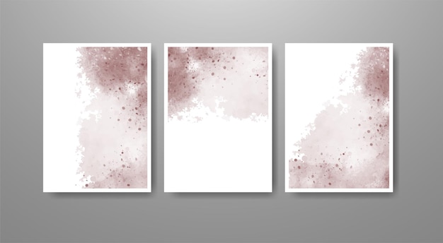 Set of cards with hand drawn blots element on white background. Design for your date, postcard.