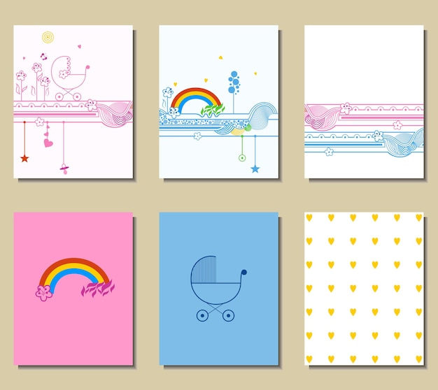 Vector set of cards