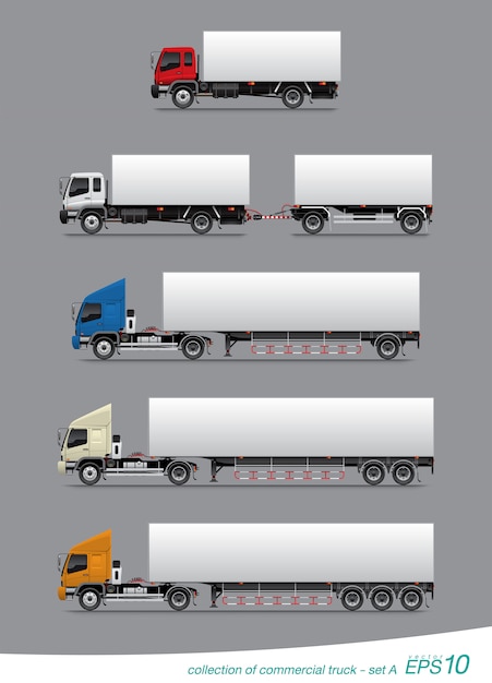 Vector set of cargo truck