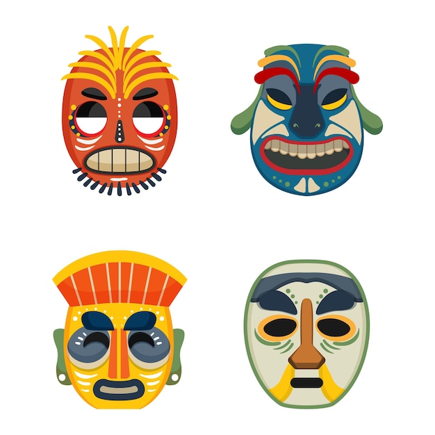 Vector set of carnival masks