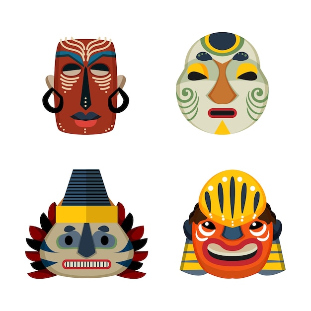 Vector set of carnival masks