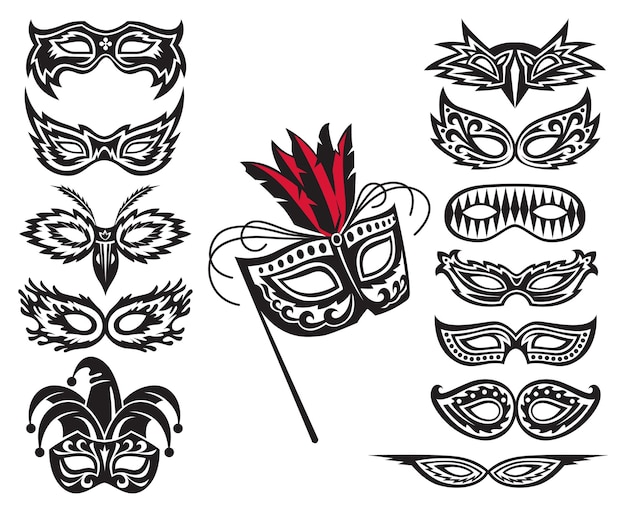 Set of carnival masks