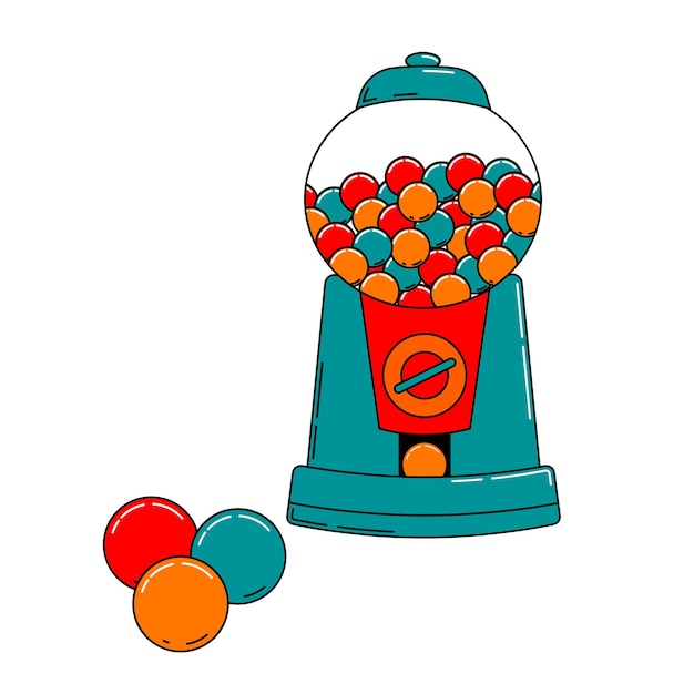 Vector set of cartoon bubble gum vector illustrator vibrant colors