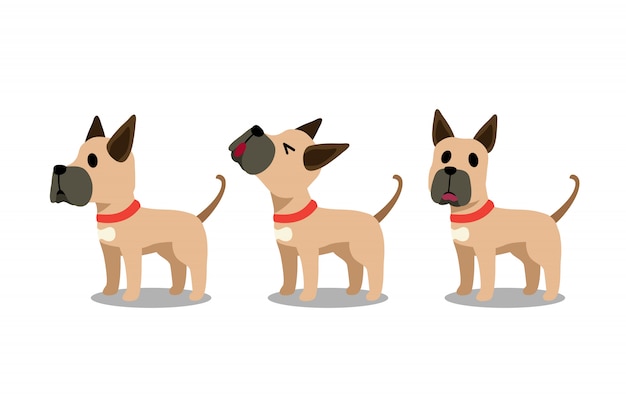 set of  cartoon character great dane dog poses