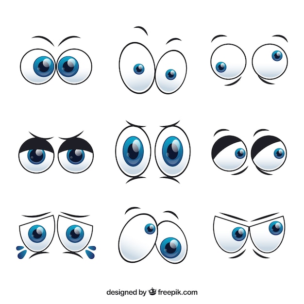 Set of cartoon characters eyes