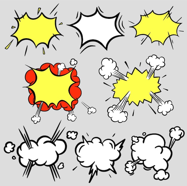 Vector set of cartoon comic bubbles