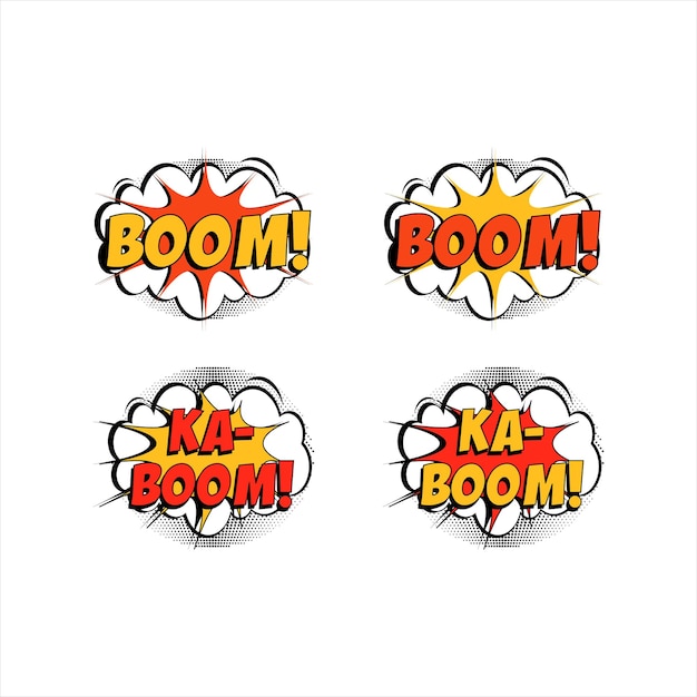 Vector set of cartoon comic speech bubble vector