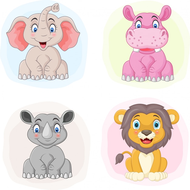 Vector set cartoon dierentuindieren