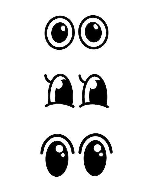 Set of cartoon eyes handdrawn for element facial expression