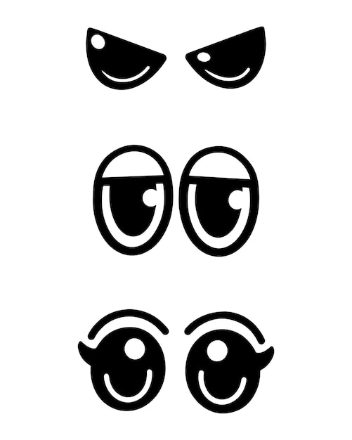 Set of cartoon eyes handdrawn for element facial expression