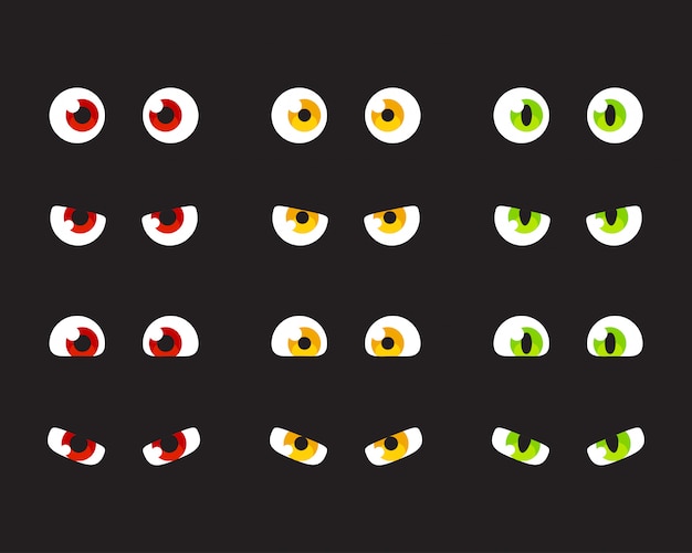 Vector set of cartoon eyes