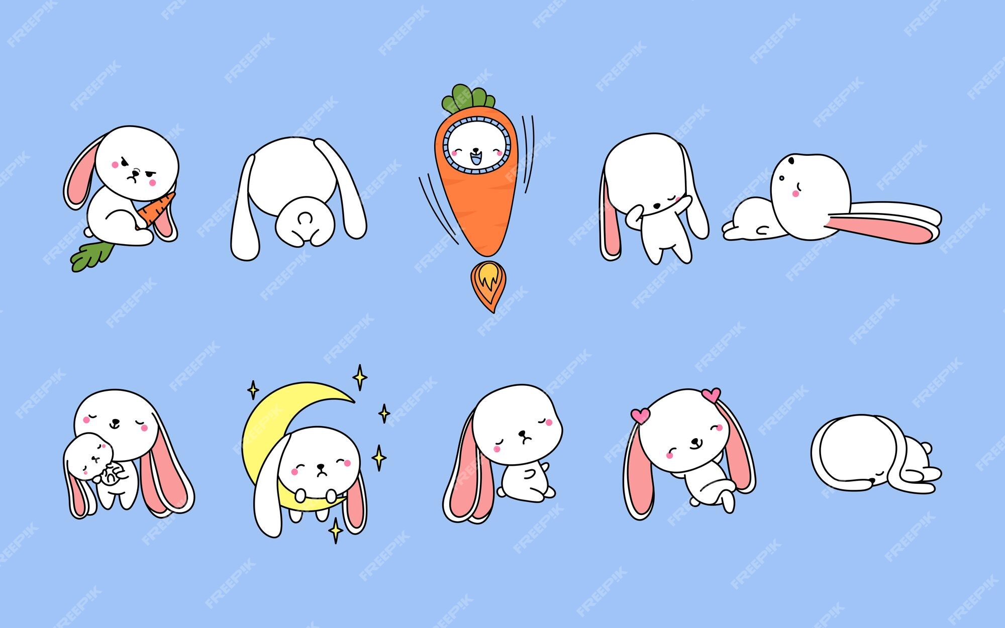 Set of Cute Kawaii Stickers Illustration Graphic by artvarstudio