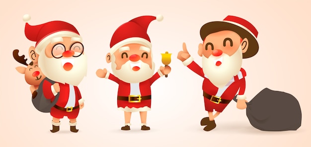 Set cartoon kerstillustraties