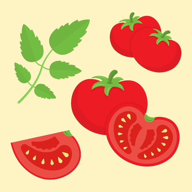 Set cartoon kleur stijl rode tomaten illustratie