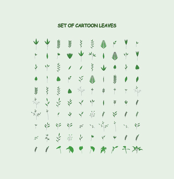 Set of Cartoon Leaves