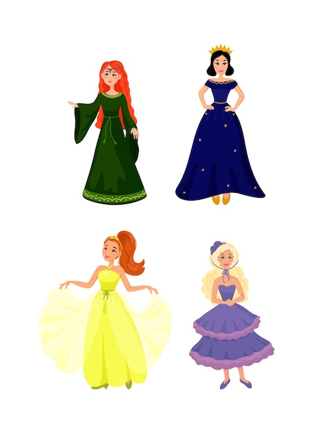 Set of Cartoon Princesses