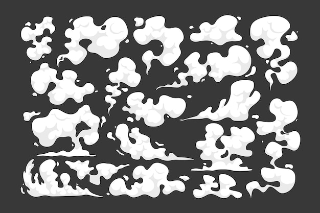 Set of Cartoon Smoke Clouds