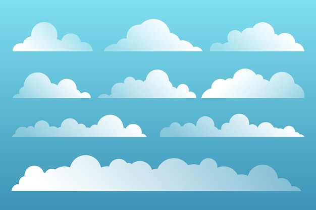 Set cartoon wolken