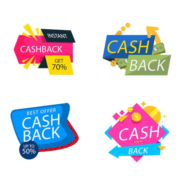 Набор коллекций этикеток cashback идеально подходит для продвижения вашего продукта продвижения продаж рекламных значков для