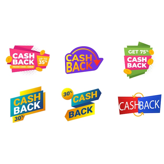 Набор коллекций этикеток cashback идеально подходит для продвижения вашего продукта продвижения продаж рекламных значков для