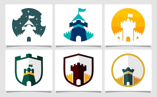 Set Castle Logo Template Design Inspiration