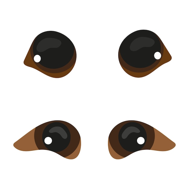 Set of Cat and Dog Eyes