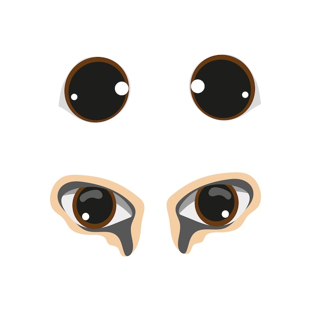 Set of Cat and Dog Eyes