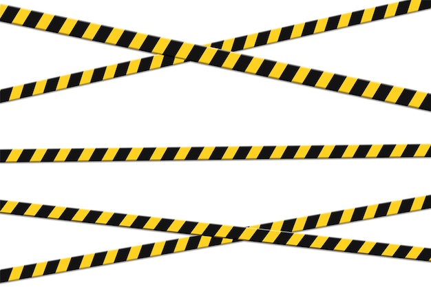 Set of caution tapes vector illustration