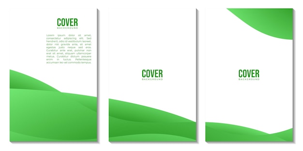 Vector set of cavers with green gradient abstract background with copy space area